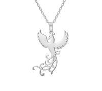 EUEAVAN Collier de Phénix - Pendentif Oiseau Mythologique Renaît de Ses Cendres - Bijoux Inspiration Cadeaux