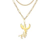 EUEAVAN Collier de Phénix pour femmes Collier de Phénix ascendant Collier Nirvana de Phénix Pendentif oiseau mythologique Phénix renaît de ses cendres Bijoux Inspiration Cadeaux (or 4)