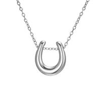 EUEAVAN Collier en forme de fer à cheval avec pendentif en forme de U style | Acier inoxydable, classique et élégant, bijou cheval porte-bonheur, cadeau de cowboy pour les amoureux des animaux