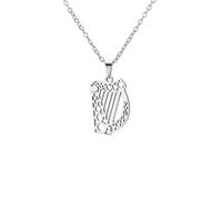 EUEAVAN Collier en forme de harpe irlandaise pour femme, pendentif instrument de musique, bijou du patrimoine celtique, cadeau de la Saint-Patrick pour les amateurs de musique