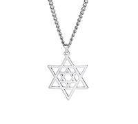 EUEAVAN Collier Etoile de David Oeil Maléfique Pendentif Etoile de David à six branches Hexagramme Démoniaque Amulette Religieuse Juive Israël Bijoux Egyptien Cadeaux pour Hommes Femmes