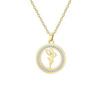 EUEAVAN Collier Fairy Pendentif Princesse de conte de fées Bijoux élégants et tendance Cadeau pour femme danseuse classique (or)
