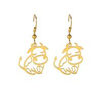 EUEAVAN Collier Highland Cow Pendentif Vache Ecosse Boucles d'oreilles Animaux Western Bijoux Ecossais pour les Amoureux de la Vache Cadeau de Fête des Mères (or)