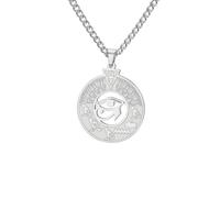 EUEAVAN Collier Oeil d'Horus Croix Ankh Clé de Vie Pendentif Scarabée Ancienne Égypte Cartouche Protection Amulette Égypte Symbole Religieux Bijoux pour Femmes Hommes (argent)