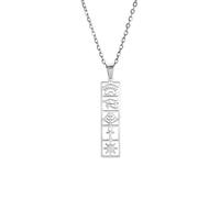 EUEAVAN Collier pendentif cartouche pour femmes Collier croix œil d'Horus/Ankh Collier cartouche Nom personnalisé Hieroglyphe Ancienne Égypte Amulette Bijoux Cadeau (Cartouche argent 2)