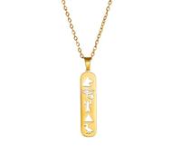 EUEAVAN Collier pendentif cartouche pour femmes Collier croix œil d'Horus/Ankh Collier cartouche Nom personnalisé Hieroglyphe Ancienne Égypte Amulette Bijoux Cadeau (Cartouche or 1)
