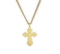EUEAVAN Collier pendentif croix orthodoxe en acier inoxydable collier pendentif croix classique bijoux amulette orthodoxe russe collier religieux (Croix orthodoxe or)