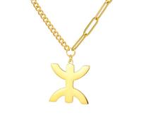 EUEAVAN Collier pendentif symbole berbère africain Collier ethnique africain Tribu musulmane Egypte Bijoux religieux Femmes Hommes (Or 2)