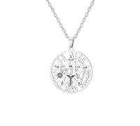 EUEAVAN Collier pentagramme Tetragrammaton pour femme YHVH YHWH Jéhovah Pendentif pentacle Yeshua Prière bénie Noms hébreux de Dieu Amulette Wicca Bijou cadeau pour chrétien (argent)