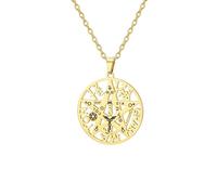 EUEAVAN Collier pentagramme Tetragrammaton pour femme YHVH YHWH Jéhovah Pendentif pentacle Yeshua Prière bénie Noms hébreux de Dieu Amulette Wicca Bijou cadeau pour chrétien (or)