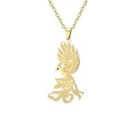 EUEAVAN Collier Phoenix pour femmes Nirvana ascendant du phénix Pendentif oiseau mythologique renaissant de ses cendres Bijoux Inspiration Cadeaux (or)