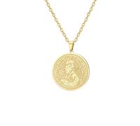 EUEAVAN Collier renard Fleur porte-bonheur Croissant de lune Pendentif animal mignon Renard arctique Talisman Cadeaux pour les amoureux des animaux Femmes (Or 2)
