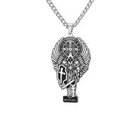 EUEAVAN Collier Saint Michael pour homme et femme Pendentif Archange Michel Pendentif amulette antique vintage Bijou cadeau, Medium, Acier inoxydable, Pas de gemme