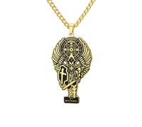 EUEAVAN Collier Saint Michael pour homme et femme Pendentif Archange Michel Pendentif amulette antique vintage Bijou cadeau, Medium, Acier inoxydable, Pas de gemme