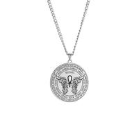 EUEAVAN Collier Saint Michel Archanges Ailes pour Hommes Pendentif Saint Michel Ange Gardien Archanges Médaillon Porte-clés Sacré Ankh et Ailes Amulette Catholique Cadeaux Chrétiens Femmes