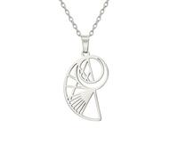 EUEAVAN Collier spirale Fibonacci Collier Ratio d'Or Pendentif Ratio d'Or Chiffres Fibonacci Bijoux Géométrie Sacrée Mathématiques Enseignant Cadeaux Architecte Femmes Hommes (argent)