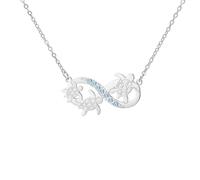 EUEAVAN Collier tortue de mer pour femme Pendentif vague infinie en pierre de lune bleue Bijoux animaux mignons Cadeaux d'été pour les amoureux de l'océan (argent)