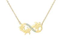 EUEAVAN Collier tortue de mer pour femme Pendentif vague infinie en pierre de lune bleue Bijoux animaux mignons Cadeaux d'été pour les amoureux de l'océan (or)
