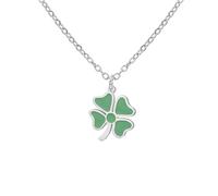 EUEAVAN Collier trèfle à quatre feuilles pour femme Pendentif trèfle vert Porte-bonheur Amitié Bijoux Accessoires pour la Saint-Patrick Cadeau irlandais (Argent)