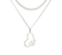 EUEAVAN Collier trèfle à quatre feuilles vert avec pendentif en forme de cœur et nœud celtique porte-bonheur pour la Saint-Patrick - Cadeau irlandais pour femme, Medium, Acier inoxydable, Pas de