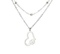 EUEAVAN Collier trèfle à quatre feuilles vert avec pendentif en forme de cœur et nœud celtique porte-bonheur pour la Saint-Patrick - Cadeau irlandais pour femme, Medium, Acier inoxydable, Pas de