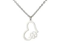 EUEAVAN Collier trèfle à quatre feuilles vert avec pendentif en forme de cœur et nœud celtique porte-bonheur pour la Saint-Patrick - Cadeau irlandais pour femme, Medium, Acier inoxydable, Pas de