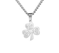 EUEAVAN Collier trèfle irlandais avec pendentif trinité celtique trèfle à trois feuilles - Bijou celtique porte-bonheur pour la Saint-Patrick - Accessoire pour femme