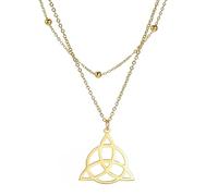 EUEAVAN Collier viking - Triangle sacré - Protection Rune - Symbole Keitel - Pendentif Vikings païen nordique - Bijoux de protection en acier inoxydable - Collier celtique irlandais - Bijoux cadeaux