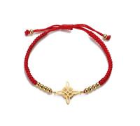 EUEAVAN Délicate Celtic Witch's Knot Bracelet amulette décolleté quatre coins charme irlandais wiccan vintage bijoux cadeau fille femme (rouge)