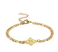 EUEAVAN Délicate Celtic Witch's Knot Bracelet amulette décolleté quatre coins charme irlandais wiccan vintage bijoux cadeau fille femme (Or2)