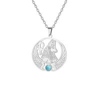 EUEAVAN Egyptian Anubis Necklace Ankh Cross Goddess Isis Wing Scarab Wicca Pagan Gemstone Pendant Magic Power Amulet Ancient Egypt God Mythology Jewelry Gift Women Men