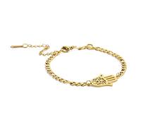 EUEAVAN Hamsa Main de Fatma Bracelet amulette cheville Chaîne de cheville réglable Pendentif Bracelet Charme Acier Inoxydable Bijoux Cadeau Femme Fille, taille unique, Acier inoxydable, Pas de gemme