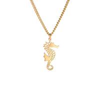 EUEAVAN Hippocampe Pendentif Collier En Acier Inoxydable Creux Animal Charme Collier Hawaïen Pendentif Chaîne Collier Océan Cadeaux (Or)