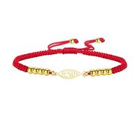 EUEAVAN Ichthus Bracelet Jésus Christ Poisson Fait à la Main Bracelet Corde Porte-Bonheur Sceau de Jérusalem Ichthys Amulette Bijoux Chrétiens Baptême ou Pâques Cadeau pour Femme Homme, Réglable