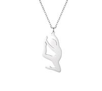 EUEAVAN Inspirant Turner Pendentif Collier Ballet Ballerine Sport Danse Solo USA Gymnastique Choker Team Bijoux Fille Femme Trainer Fille, Acier inoxydable, Pas de gemme