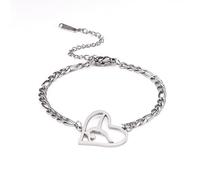 EUEAVAN Inspirational Gymnaste Bracelet Amour Charmes Gymnastique Bracelet Ballerine Sport Amateurs Danse Solo Gymnastique Équipe Bijoux Femme Coach Fille (Argent)