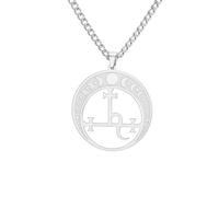 EUEAVAN Lilith Collier pour les femmes Sigil de Lilith Déesse Phase de la lune pendentif collier sorcière païenne Hécate Mythologie Amulette Triple Lune Déesse Bijoux Cadeaux de sorcière Hommes