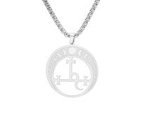 EUEAVAN Lilith Collier pour les femmes Sigil de Lilith Déesse Phase de la lune pendentif collier sorcière païenne Hécate Mythologie Amulette Triple Lune Déesse Bijoux Cadeaux de sorcière Hommes