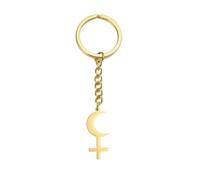 EUEAVAN Lilith Porte-clés Sigil de la déesse Lilith Phase de Lune Porte-clés Witch Païen Hécate Mythologie Amulette Bijoux Cadeaux de sorcière, Black Moon Lilith Gold, Medium