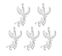 EUEAVAN Lot de 5 pendentifs phénix montants pour femme - Pendentifs nirvana du phénix mythologique - Pendentif phénix ascendant - Bijoux cadeaux, M, Acier inoxydable, Pas de gemme