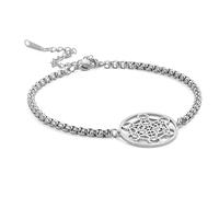 EUEAVAN Metatron Cube Sacred Geometry Bracelet Cosmic Symbol Metatron Pendant Art Flower of Life Stainless Steel Jewelry Girl Woman