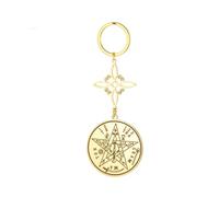 EUEAVAN Nœud des sorcières Jéhovah Porte-clés Nudo De Bruja YHVH YHWH Yeshua Tétragramme Pentagramme Porte-clés Salomon Wicca Amulette (nœud de sorcière 1, Tétragramme or)