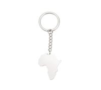 EUEAVAN Porte-clés carte de l'Afrique - Porte-clés tribal africain - Bijoux ethniques, Argenté, Large