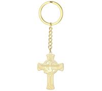 EUEAVAN Porte-clés en forme de croix celtique de la déesse égyptienne Isis avec croix ankh œil d'Horus mythologie grecque, doré, Medium