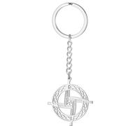 EUEAVAN Porte-clés en forme de croix de St Brigid traditionnel Saint Bridget - Amulette celtique irlandaise - Cadeau religieux chrétien, Argent 2, Medium
