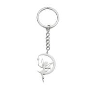 EUEAVAN Porte-clés Fée Clochette Princesse Wendy Ange Tendance Danseuse Ballet Bijoux Citation Conte de fées Femme, Fée lunaire argentée, Medium