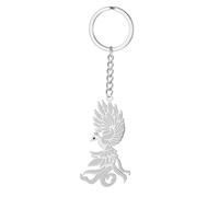 EUEAVAN Porte-clés Phoenix Oiseau phénix renaissant de ses cendres Bijoux animaux mythologiques Cadeau pour un nouveau départ Accessoires pour sac à main (Argent)