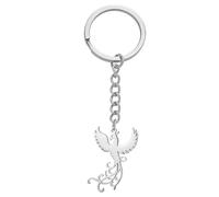 EUEAVAN Porte-clés Phoenix Oiseau phénix renaissant de ses cendres Bijoux animaux mythologiques Cadeau pour un nouveau départ Accessoires pour sac à main (Argent 2)