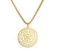 EUEAVAN Roue de Hécate Symbole Collier Hécate Pendentif VikingTriple Déesse Wiccan Roue Amulette Païen Bijoux Wiccan Cadeaux pour Hommes Femmes (Roue d'Hécate or)