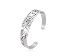 EUEAVAN Sorcières noeud Bracelet noeud celtique Nudo De Bruja bracelet Triple déesse bonne chance Triquetra trinité Wiccan amulette bijoux irlandais Witchy cadeaux pour femmes hommes (Argent 3)